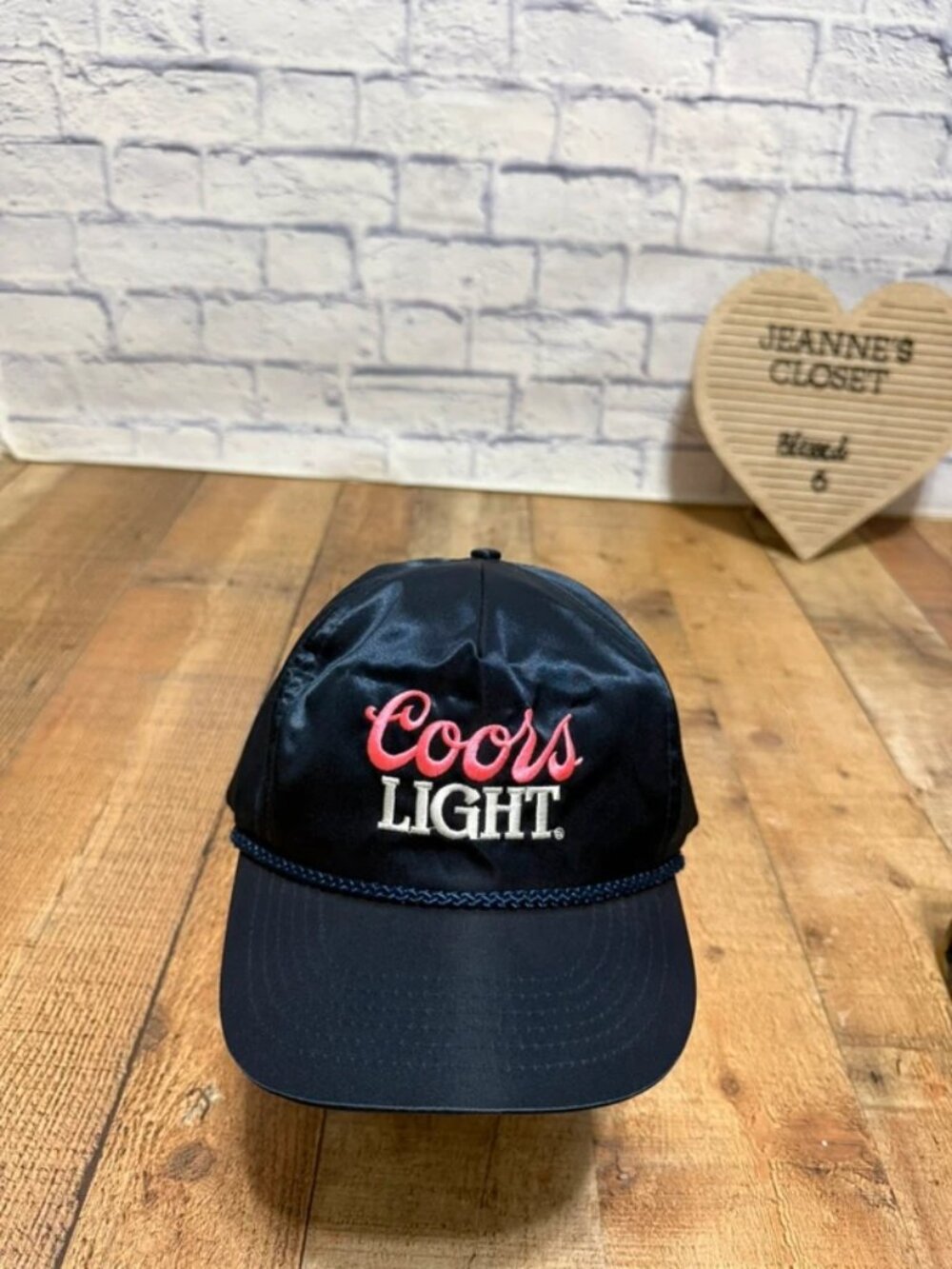 1970’s Blue Satin Coors Light Hat Pink